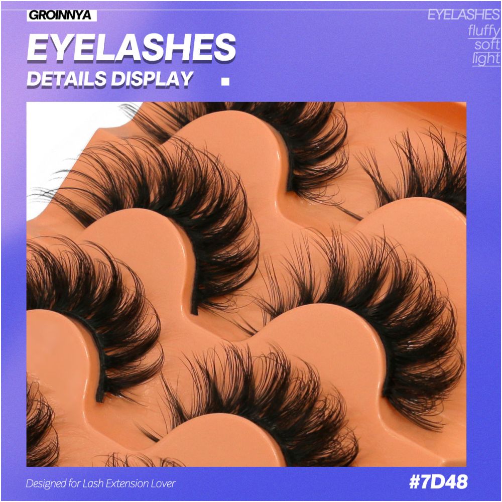 Light mixed blood thick D curled Asian fluffy false eyelashes a whole elongated fox style flying sexy girl eyelashes image 5