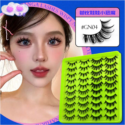 Barbie Light Eurasian Mixed 20 Pair Eyelash Book Thick Curly Girl Group Manga Eyes Little Devil False Eyelash image 2