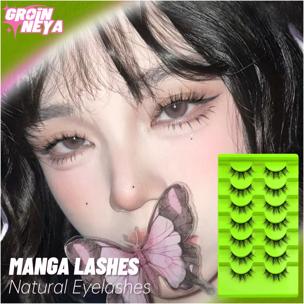 GROINNEYA Asian style full false eyelashes swollen eye bubbles natural double eyelids mixed race makeup design image 4
