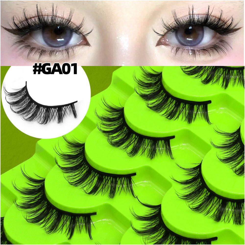 GROINNEYA Asian style full false eyelashes swollen eye bubbles natural double eyelids mixed race makeup design image 5