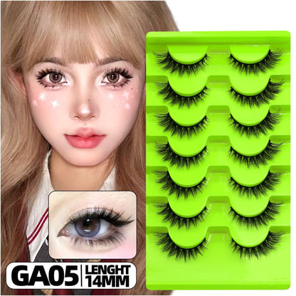 GROINNEYA Asian style full false eyelashes swollen eye bubbles natural double eyelids mixed race makeup design