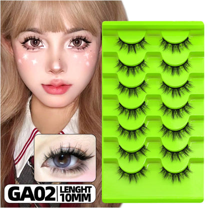GROINNEYA Asian style full false eyelashes swollen eye bubbles natural double eyelids mixed race makeup design