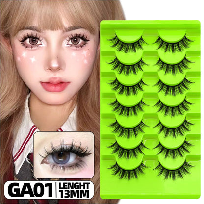 GROINNEYA Asian style full false eyelashes swollen eye bubbles natural double eyelids mixed race makeup design