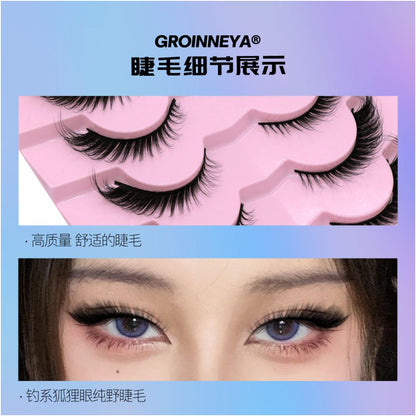 GROINNEYA Little Devil Fox Slant Flying Style with Extended Eye Tail and Asian Super Slay Mixed Blood False Eyelash image 4
