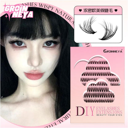 GROINNEYA Asian Mixed Blood Thick Segmented False Eyelash Large Capacity Simulation Grafting Natural Enlargement for Both Eyes image 2