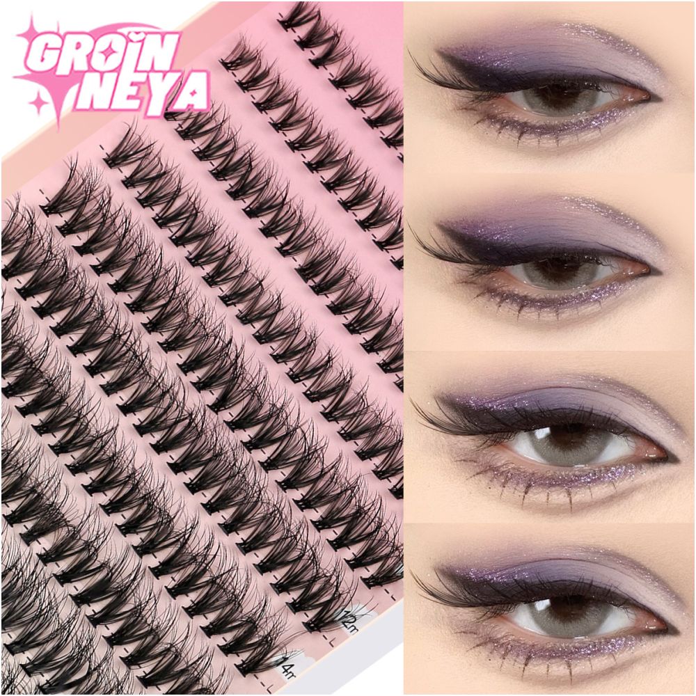 GROINNEYA Asian Mixed Blood Thick Segmented False Eyelash Large Capacity Simulation Grafting Natural Enlargement for Both Eyes image 3