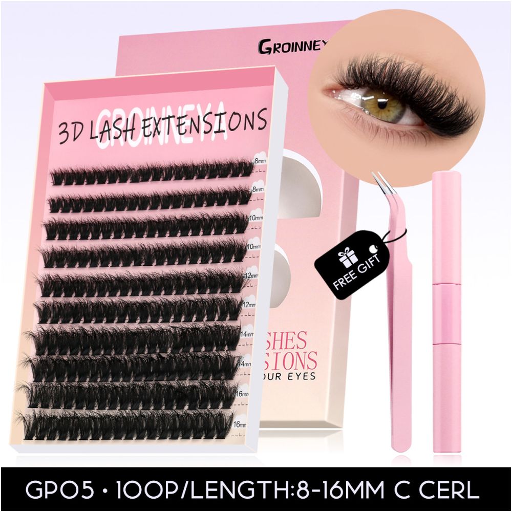 GROINNEYA Asian Mixed Blood Thick Segmented False Eyelash Large Capacity Simulation Grafting Natural Enlargement for Both Eyes
