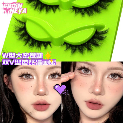 Fox style little devil with flying false eyelashes mixed race feeling Asian style curly and curled false eyelashes one piece eye tail elongated eyelashes image 2