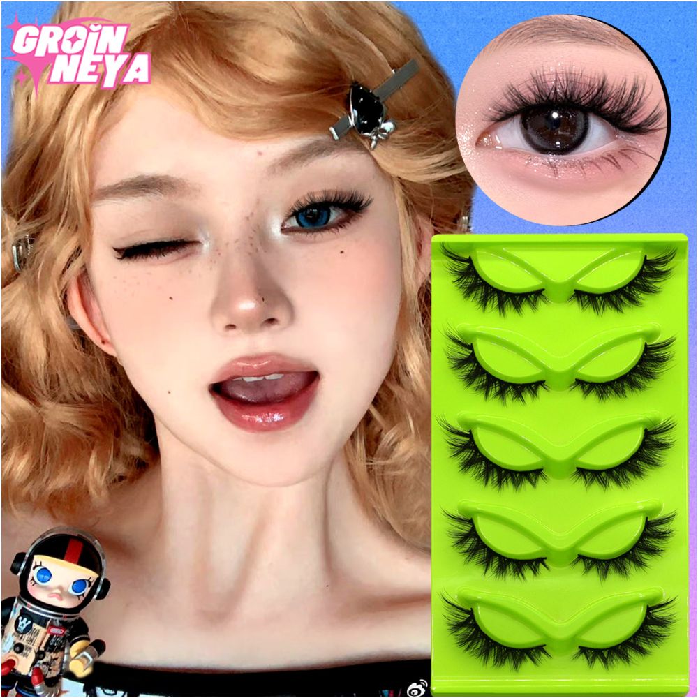 Fox style little devil with flying false eyelashes mixed race feeling Asian style curly and curled false eyelashes one piece eye tail elongated eyelashes image 5