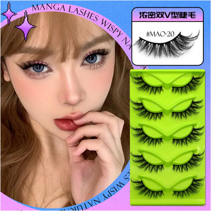 Fox style little devil with flying false eyelashes mixed race feeling Asian style curly and curled false eyelashes one piece eye tail elongated eyelashes