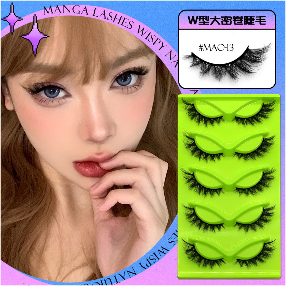 Fox style little devil with flying false eyelashes mixed race feeling Asian style curly and curled false eyelashes one piece eye tail elongated eyelashes