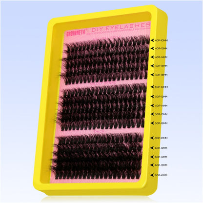 GROINNEYA Asian segmented false eyelashes D curled thick and fluffy single cluster false eyelashes wheat ears pure wild style image 3
