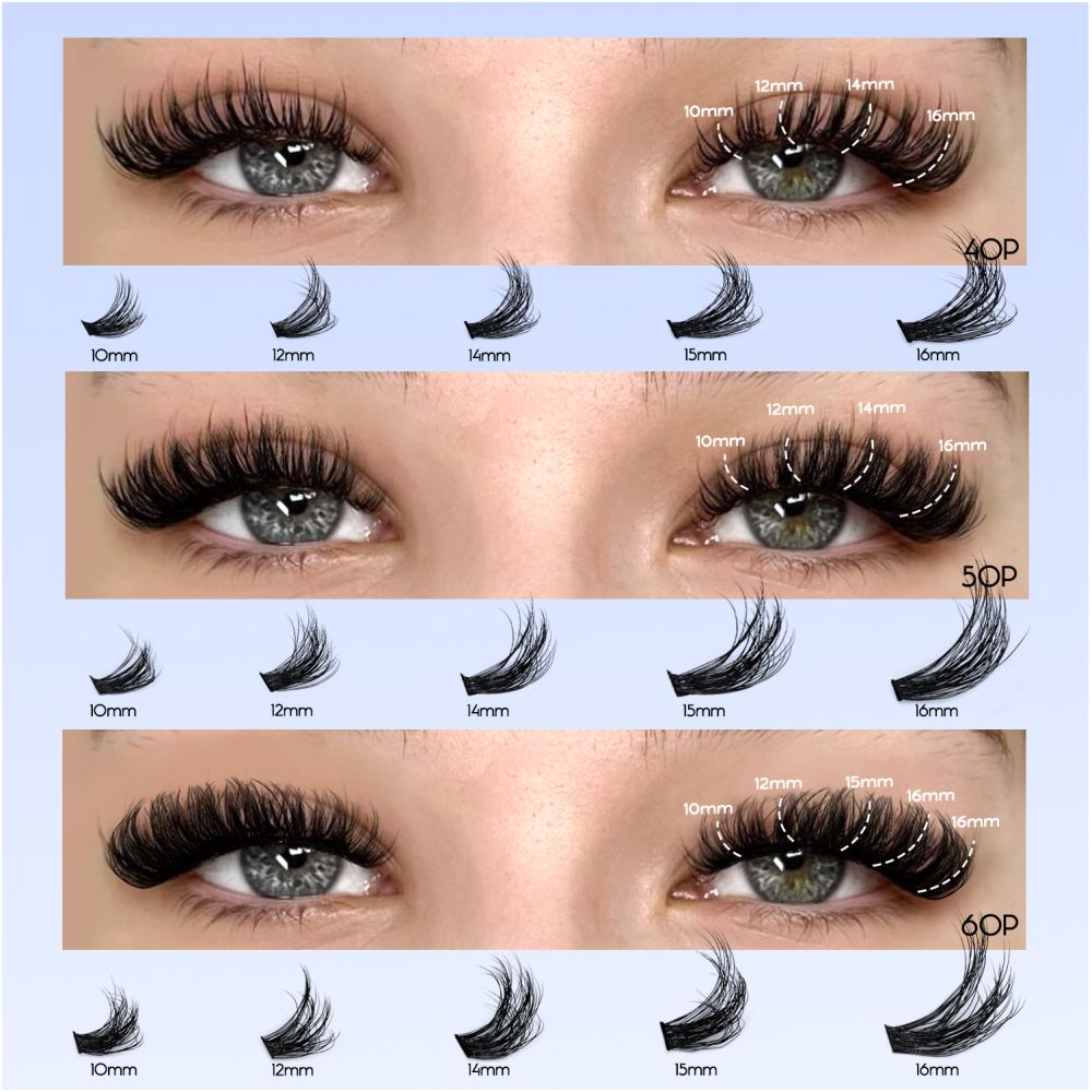 GROINNEYA Asian segmented false eyelashes D curled thick and fluffy single cluster false eyelashes wheat ears pure wild style image 4