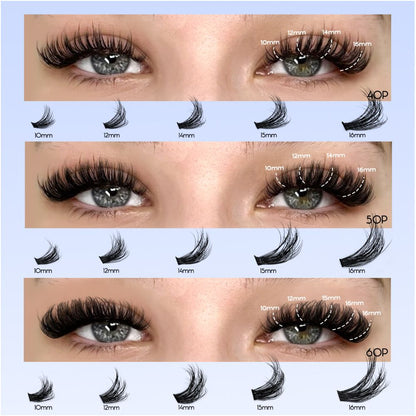 GROINNEYA Asian segmented false eyelashes D curled thick and fluffy single cluster false eyelashes wheat ears pure wild style image 4
