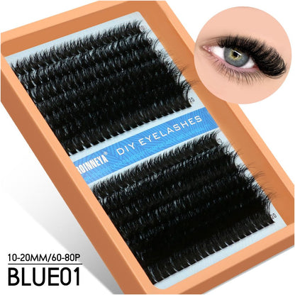 GROINNEYA Asian segmented false eyelashes D curled thick and fluffy single cluster false eyelashes wheat ears pure wild style