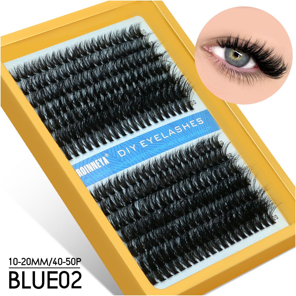 GROINNEYA Asian segmented false eyelashes D curled thick and fluffy single cluster false eyelashes wheat ears pure wild style
