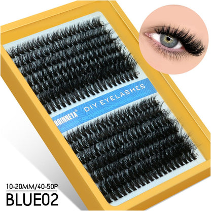 GROINNEYA Asian segmented false eyelashes D curled thick and fluffy single cluster false eyelashes wheat ears pure wild style