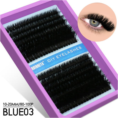 GROINNEYA Asian segmented false eyelashes D curled thick and fluffy single cluster false eyelashes wheat ears pure wild style