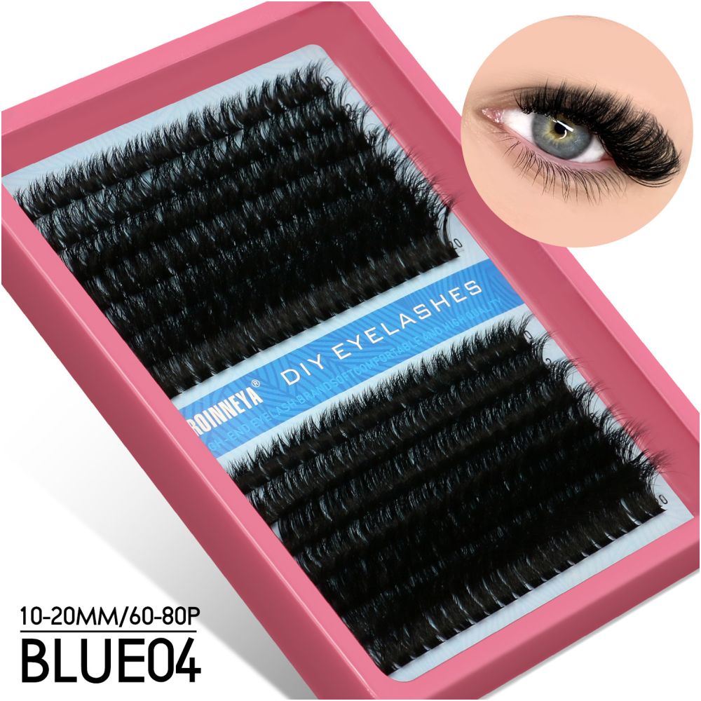 GROINNEYA Asian segmented false eyelashes D curled thick and fluffy single cluster false eyelashes wheat ears pure wild style
