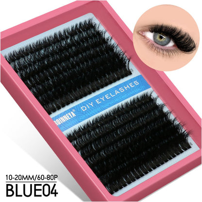 GROINNEYA Asian segmented false eyelashes D curled thick and fluffy single cluster false eyelashes wheat ears pure wild style