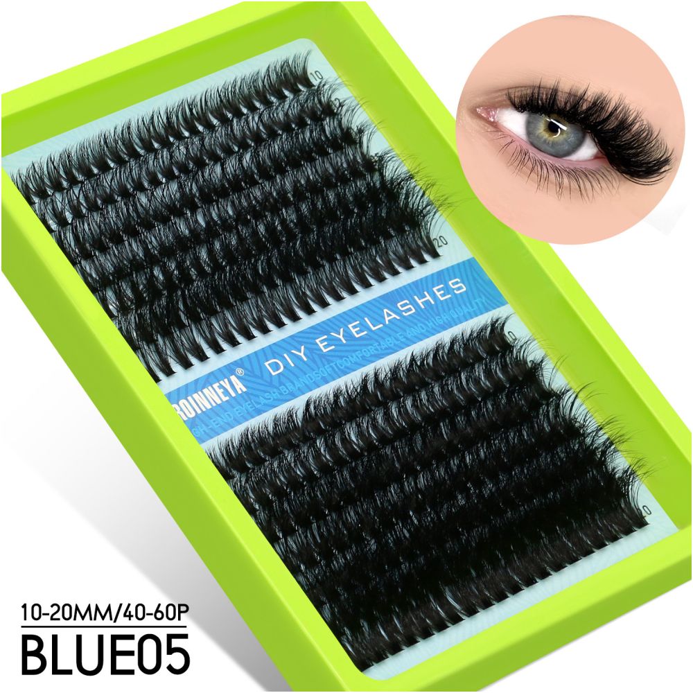 GROINNEYA Asian segmented false eyelashes D curled thick and fluffy single cluster false eyelashes wheat ears pure wild style