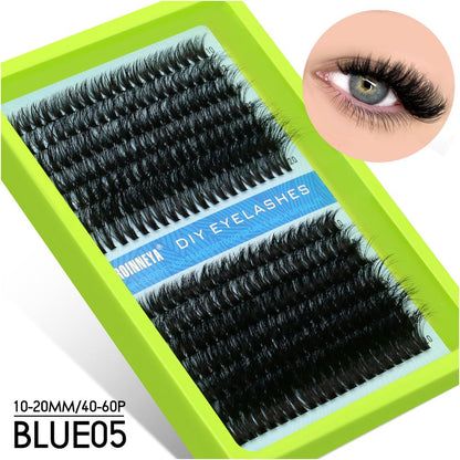 GROINNEYA Asian segmented false eyelashes D curled thick and fluffy single cluster false eyelashes wheat ears pure wild style