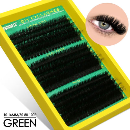 GROINNEYA Asian segmented false eyelashes D curled thick and fluffy single cluster false eyelashes wheat ears pure wild style