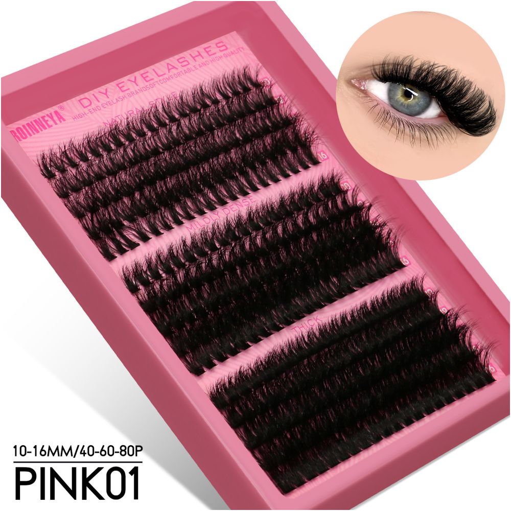 GROINNEYA Asian segmented false eyelashes D curled thick and fluffy single cluster false eyelashes wheat ears pure wild style