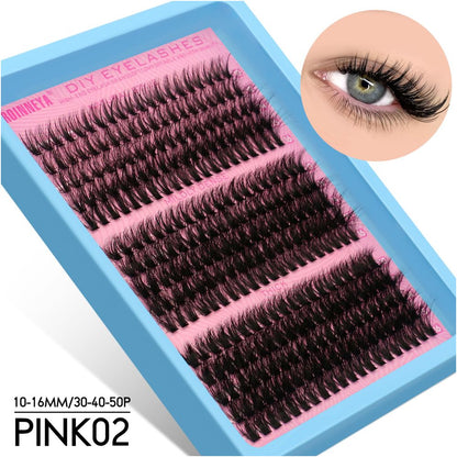 GROINNEYA Asian segmented false eyelashes D curled thick and fluffy single cluster false eyelashes wheat ears pure wild style