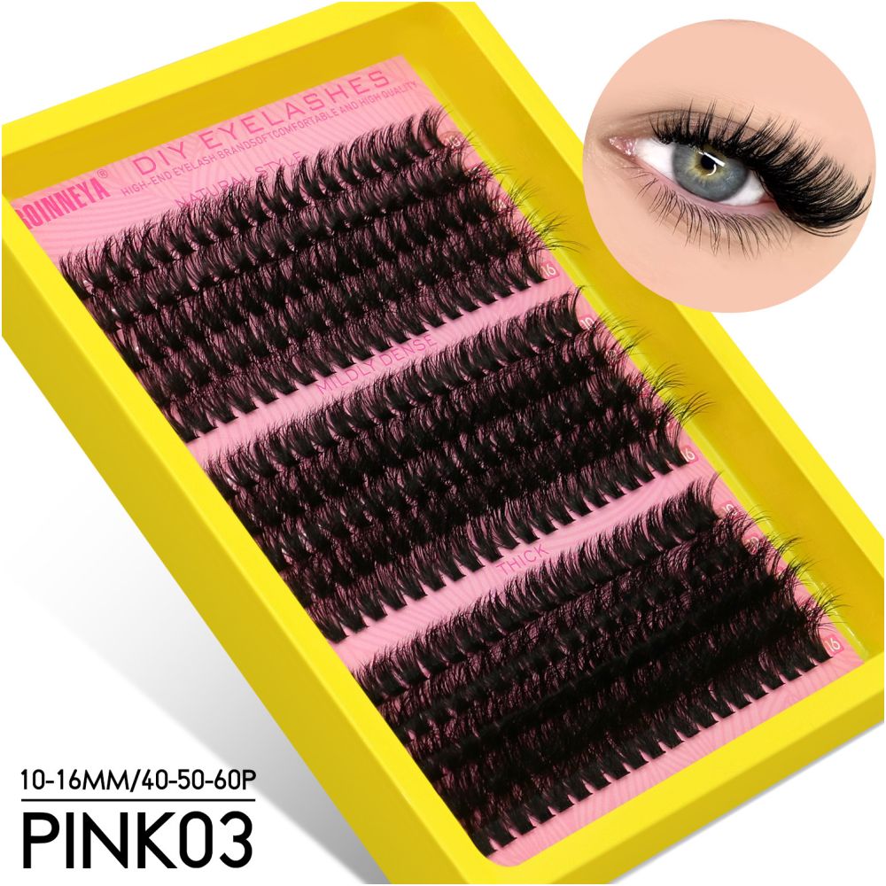 GROINNEYA Asian segmented false eyelashes D curled thick and fluffy single cluster false eyelashes wheat ears pure wild style