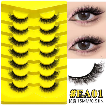 GROINNEYA Light European Cat Eye One Piece False Eyelash Mixed Asian Style Natural Hair Influenza Black Hard Meme