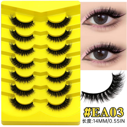 GROINNEYA Light European Cat Eye One Piece False Eyelash Mixed Asian Style Natural Hair Influenza Black Hard Meme