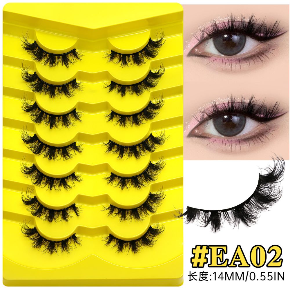 GROINNEYA Light European Cat Eye One Piece False Eyelash Mixed Asian Style Natural Hair Influenza Black Hard Meme