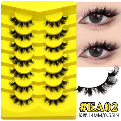 GROINNEYA Light European Cat Eye One Piece False Eyelash Mixed Asian Style Natural Hair Influenza Black Hard Meme