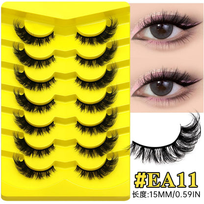 GROINNEYA Light European Cat Eye One Piece False Eyelash Mixed Asian Style Natural Hair Influenza Black Hard Meme
