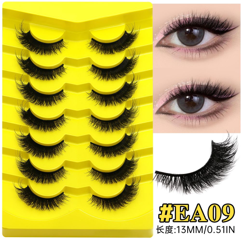 GROINNEYA Light European Cat Eye One Piece False Eyelash Mixed Asian Style Natural Hair Influenza Black Hard Meme