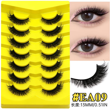 GROINNEYA Light European Cat Eye One Piece False Eyelash Mixed Asian Style Natural Hair Influenza Black Hard Meme