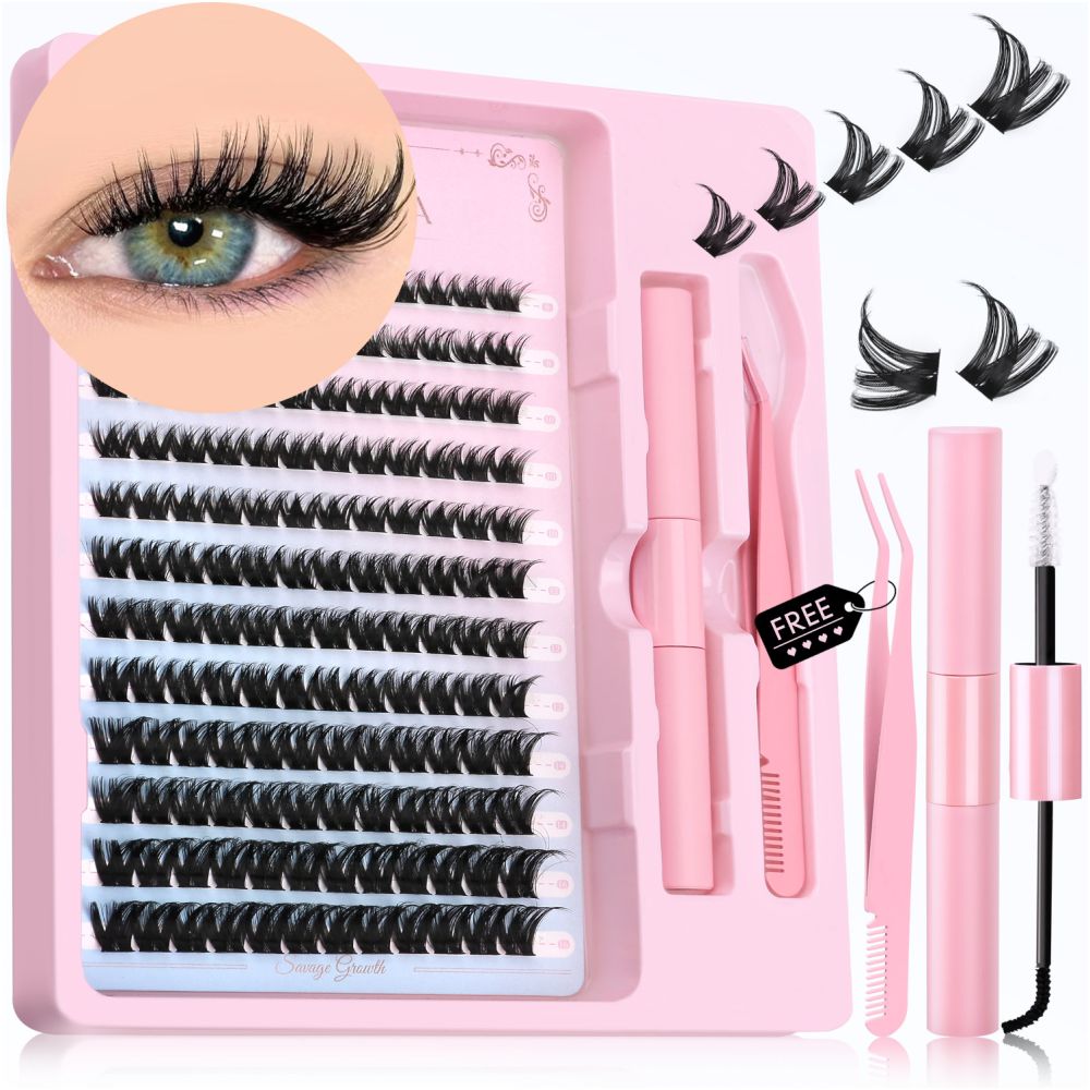 GROINNEYA Segmented False Eyelash Set Little Devil Comic Wind Powered Adhesive Tweezers Thick Durable Convenient image 1