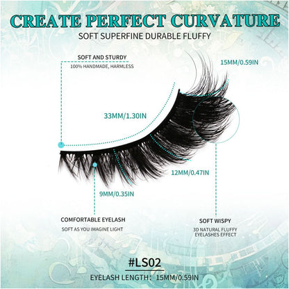 GROINNEYA Natural False Eyelash LS Series Mixed Blood Style Eyelash MSDS Certification False Eyelash Artificial Fiber Thick Eyelash image 4