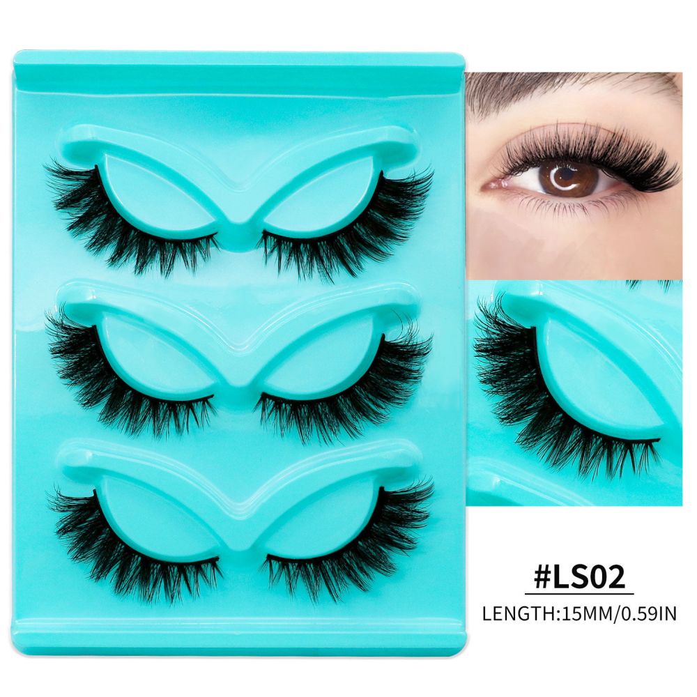 GROINNEYA Natural False Eyelash LS Series Mixed Blood Style Eyelash MSDS Certification False Eyelash Artificial Fiber Thick Eyelash