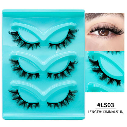 GROINNEYA Natural False Eyelash LS Series Mixed Blood Style Eyelash MSDS Certification False Eyelash Artificial Fiber Thick Eyelash