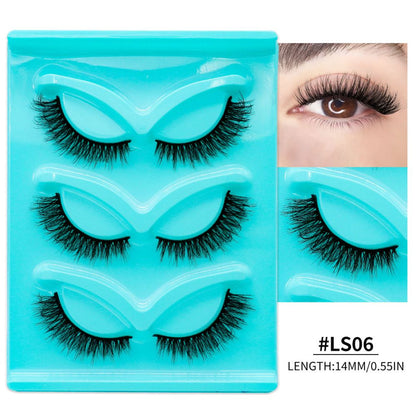 GROINNEYA Natural False Eyelash LS Series Mixed Blood Style Eyelash MSDS Certification False Eyelash Artificial Fiber Thick Eyelash