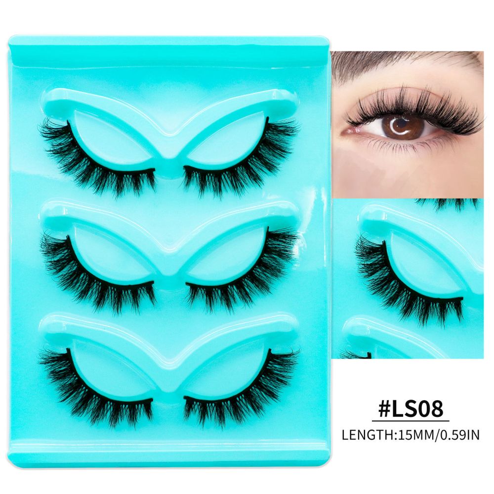 GROINNEYA Natural False Eyelash LS Series Mixed Blood Style Eyelash MSDS Certification False Eyelash Artificial Fiber Thick Eyelash