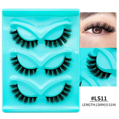 GROINNEYA Natural False Eyelash LS Series Mixed Blood Style Eyelash MSDS Certification False Eyelash Artificial Fiber Thick Eyelash