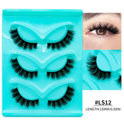GROINNEYA Natural False Eyelash LS Series Mixed Blood Style Eyelash MSDS Certification False Eyelash Artificial Fiber Thick Eyelash
