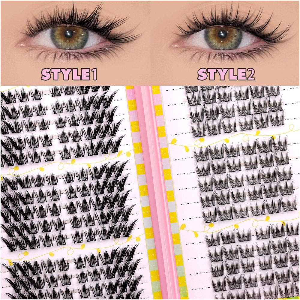 GROINNEYA 240 Cluster Large Capacity Natural Eyelash Book with 6 Mixed Types of Natural Segmented Eyelashes image 2