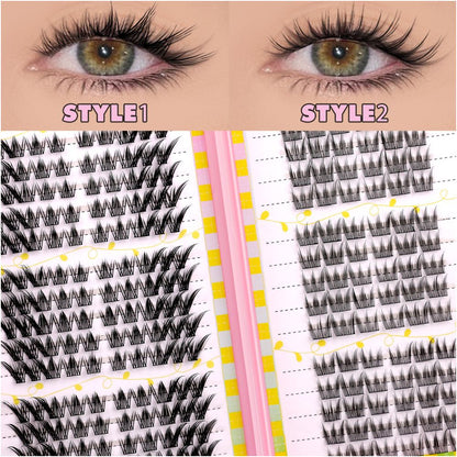 GROINNEYA 240 Cluster Large Capacity Natural Eyelash Book with 6 Mixed Types of Natural Segmented Eyelashes image 2