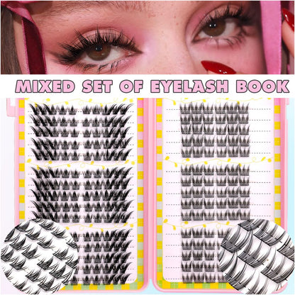 GROINNEYA 240 Cluster Large Capacity Natural Eyelash Book with 6 Mixed Types of Natural Segmented Eyelashes image 3