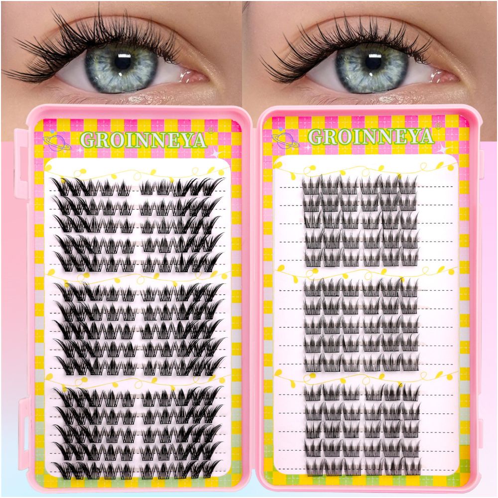 GROINNEYA 240 Cluster Large Capacity Natural Eyelash Book with 6 Mixed Types of Natural Segmented Eyelashes image 4