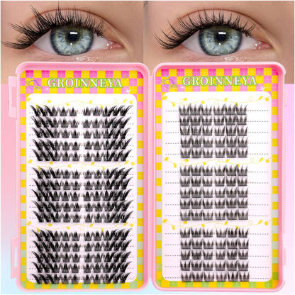 GROINNEYA 240 Cluster Large Capacity Natural Eyelash Book with 6 Mixed Types of Natural Segmented Eyelashes image 4